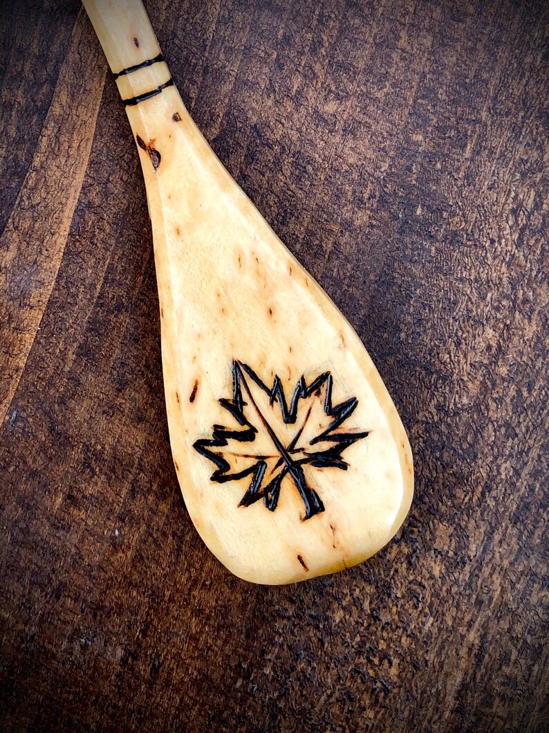 Maple Leaf Design Canoe Paddle Keychain Etsy