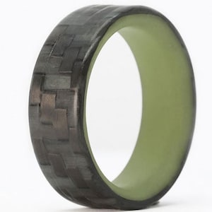 Carbon Fiber and Chroma Glow Resin Ring- The Ultra Glow