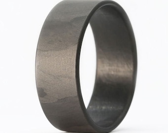 Men's Carbon Fiber Wedding Ring, Camouflage Ring, Carbon Fiber Wedding Band- The Ranger