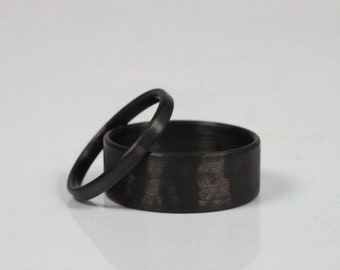 Black Carbon Fiber Rings, Ultralight Carbon Fiber Wedding Band, Men's Carbon Fiber Wedding Ring- The Sleek Ultralight