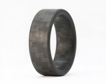 Carbon Fiber Glow Ring. Men's Carbon Fiber Wedding Ring. | Etsy