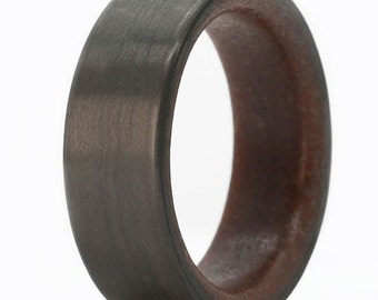 Carbon Fiber Band, Mens Wedding Band, Resin Rings, Carbon Fiber Ring with Moab Sand- The Moab