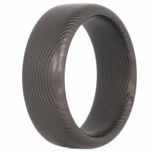 Carbon Fiber Rings, Men&#39;s Wedding Band, Forged Carbon Fiber, Black Carbon Fiber Ring- The Ninja