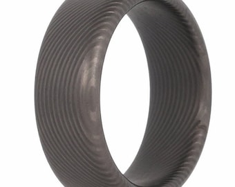 Carbon Fiber Rings, Men's Wedding Band, Forged Carbon Fiber, Black Carbon Fiber Ring- The Ninja