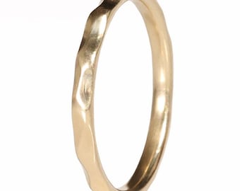 Wedding Bands, Stacking Rings, Minimalist Jewelry, 14 Karat Gold Rings, Stackable Hammered Gold Ring- The Cleopatra