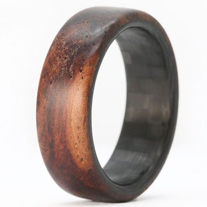 Cocobolo Wood Ring. Men&#39;s Wood Wedding Ring- El Jefe
