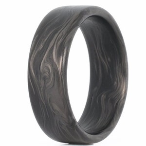 Black Carbon Fiber Bands, Carbon Fiber Wedding Bands, Forged Carbon Fiber- The Shogun
