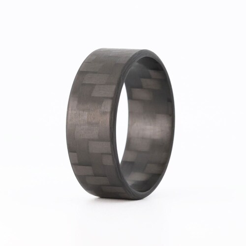 The Racer Twill Carbon Fiber Ring. Men's Carbon Fiber Etsy