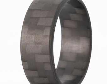 Carbon Fiber Ring, Men's Carbon Fiber Wedding Bands, Ultralight Band, Simple Matte Black Ring- The Racer Ultralight