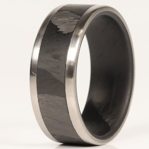 Anillo de fibra de carbono, alianza de titanio, alianza de titanio para hombre con fibra de carbono - The Operator