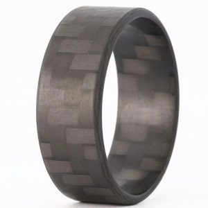 Men&#39;s Carbon Fiber Wedding Band Ring, Ultralight Band, Simple Wedding Ring for Men