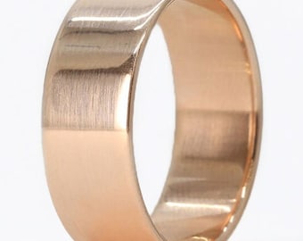 Rose Gold Band, Wedding Rings, Rose Gold Ring, 14 Karat Gold Ring- The Emperor