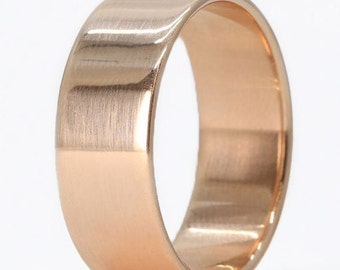 Rose Gold Band, Wedding Rings, Rose Gold Ring, 14 Karat Gold Ring- The Emperor