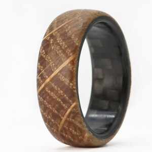 Whiskey Barrel Wood Ring, Carbon Fiber Ring, Men&#39;s Wedding Ring- The Distiller