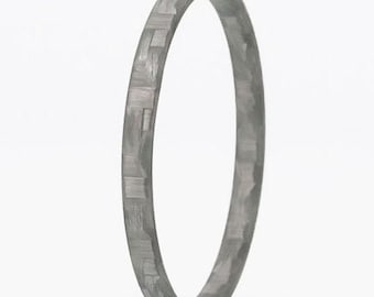 Minimalist Ring, Non-Conductive Ring, Stackable Ring,  Fiberglass Silver Stackable Wedding Ring- The Quicksilver Stackable