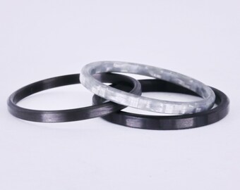 Stacking Rings, Carbon Fiber Stackable Rings, 3 Pack Of Women's Stackable Rings- The Groupies