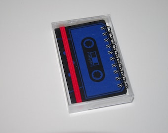 small cassette notebook * RECYCLING MATERIAL * screen printing