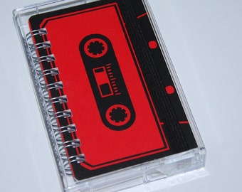 small cassette notebook * RECYCLING MATERIAL * screen printing