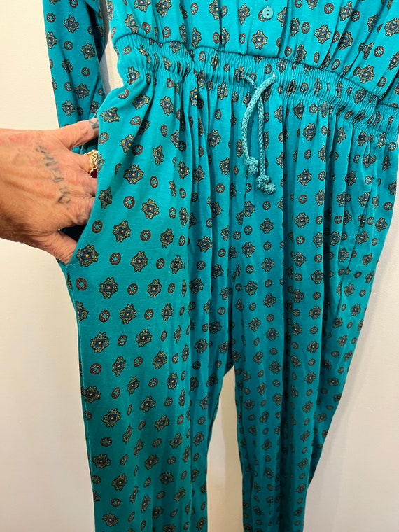 Petite EXPRESS Turquoise w Medallion Print Casual… - image 6