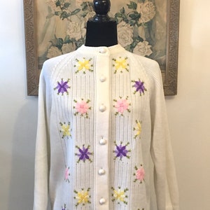 50s Flower Burst Summer Knit Cardigan