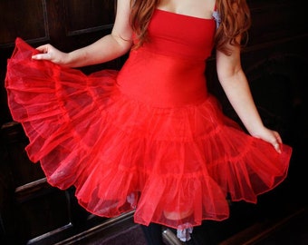 Red Petticoat Rockabilly Dress Halloween