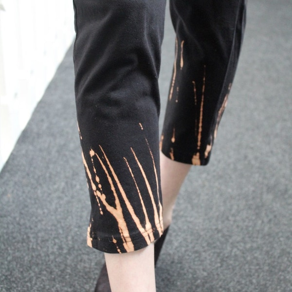 Pretty Disturbia Handcrafted Bleached Alternative Punk Grunge Goth Tie Dye Leggings