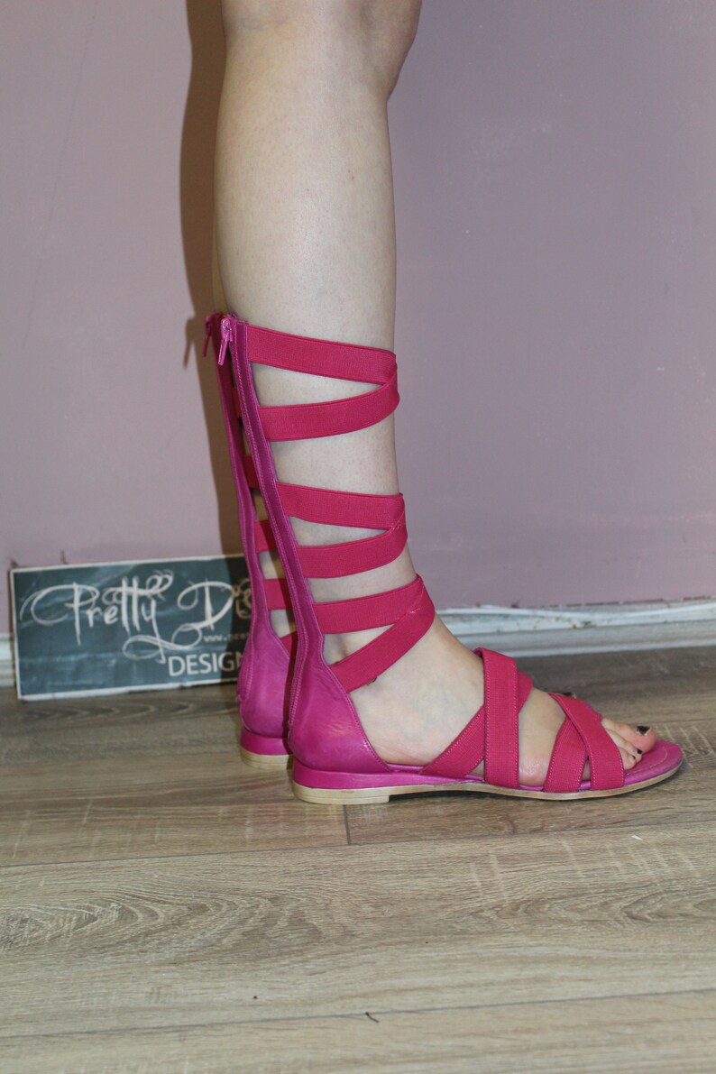 Vintage Hot Pink Salini Gladiator Sandals Perfect Festival Wear Retro