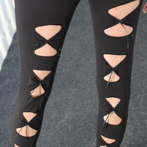Pretty Disturbia Festival Cut Out Alternative Punk Goth Leggings