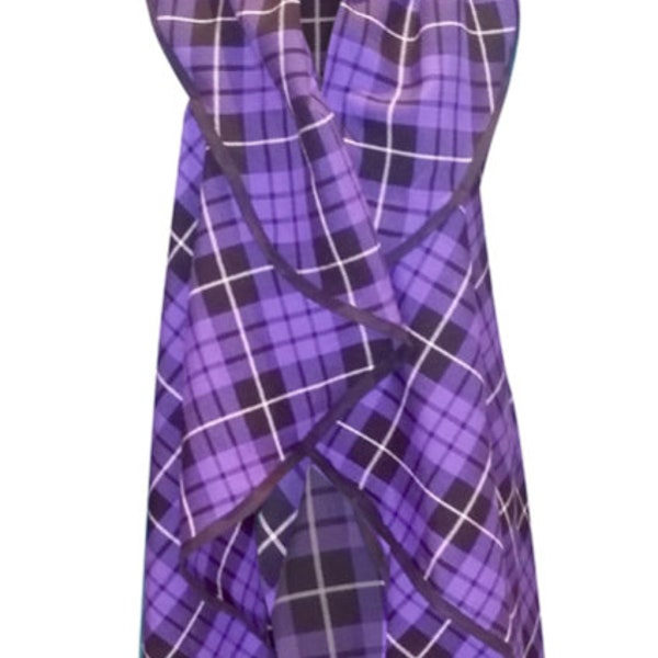 Purple Tartan Waistcoat, Pretty Disturbia handmade purple tartan cape jacket waistcoat punk grunge gothic goth alternative