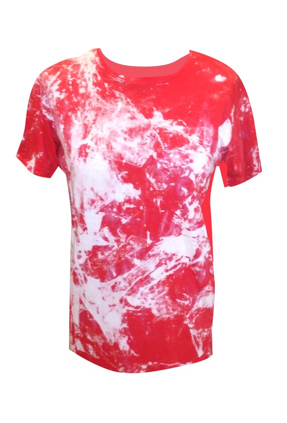 red acid wash shirt
