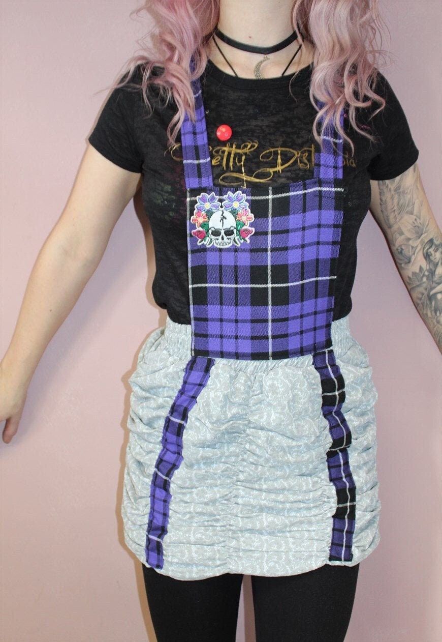 grey tartan pinafore