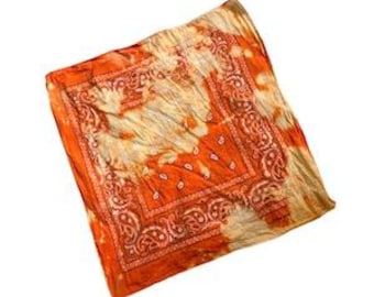 Foulard orange punk grunge délavé à l'acide