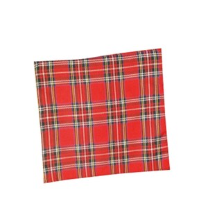 Punk red tartan pocket square