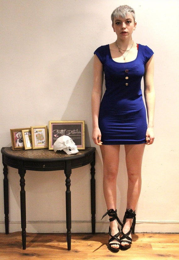Pretty Disturbia Electric Blue Bodycon Dress Party Festival Rockabilly  Grunge Punk Retro Cute Harajuku - Etsy