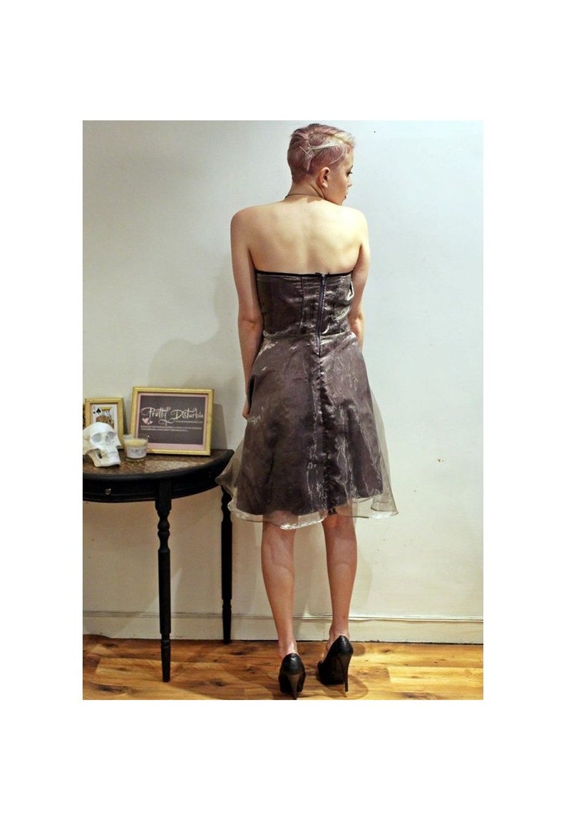 Handmade Organza Steam Punk Bodice evening prom Dress image 4