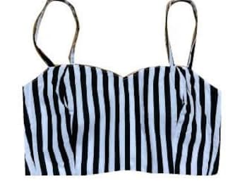 Handmade Striped Bralet Crop Top