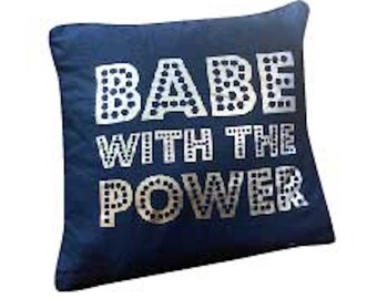 Pretty Disturbia Gold 'Babe With The Power' Labyrinth Cushion Cover