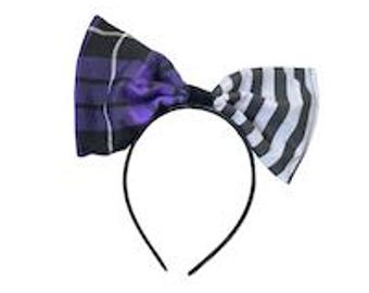 Serre-tête fait main avec noeud monochrome violet