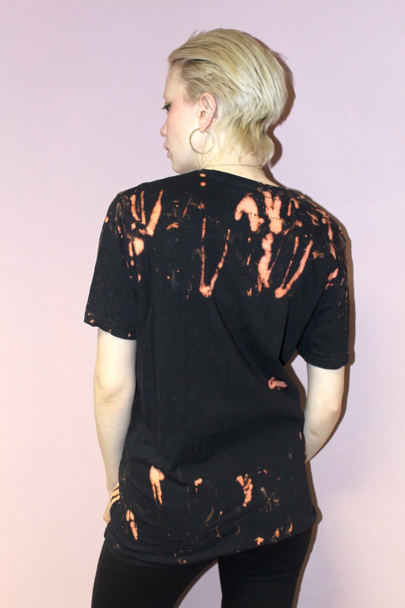 Pretty Disturbia Unisex Black & Rust Drip Bleach Tie Dye T Etsy