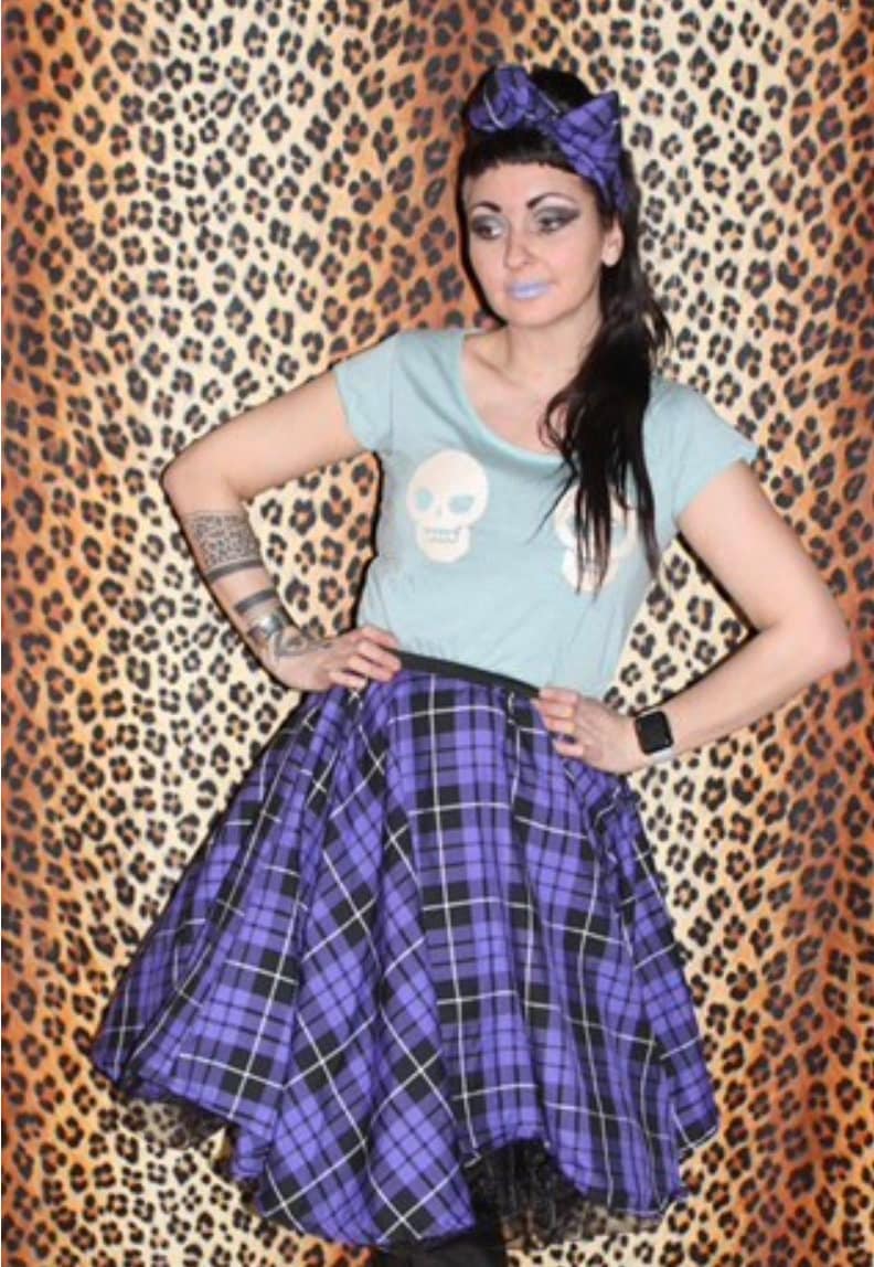 Purple Tartan Skirt Etsy