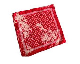 Foulard bandana punk grunge délavé à l'acide rouge