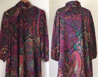 70s paisley dress | Etsy