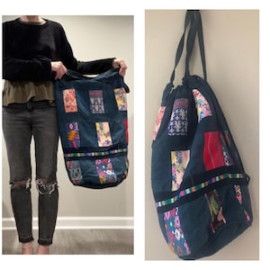 vintage 90’s XL HIPPIE PATCHWORK festival backpack