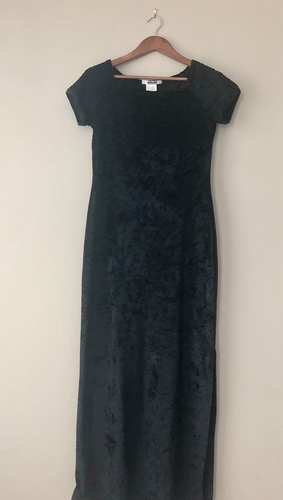 vintage 90’s BLACK VELVET MAXI dress - small - image 7