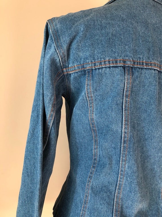 vintage 80’s/90’s ANIMAL PRINT COLLAR jean jacket… - image 5