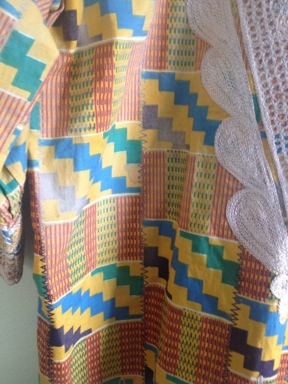 vintage 60’s PSYCHEDELIC DASHIKI TUNIC - small, m… - image 4