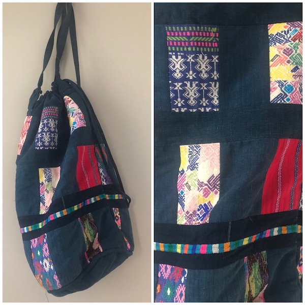 vintage 90’s XL HIPPIE PATCHWORK festival backpack