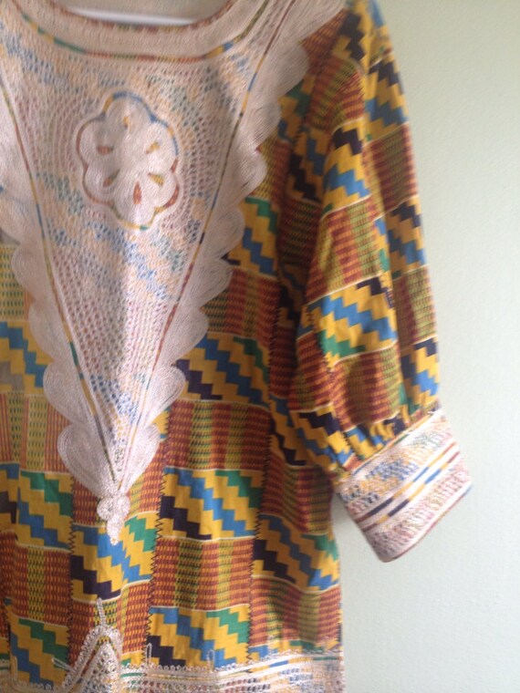 vintage 60’s PSYCHEDELIC DASHIKI TUNIC - small, m… - image 2