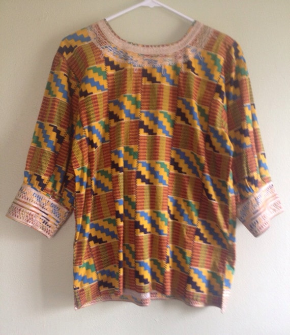 vintage 60’s PSYCHEDELIC DASHIKI TUNIC - small, m… - image 5