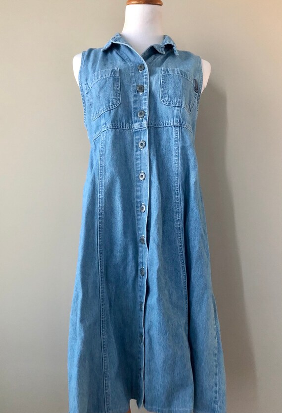 vintage 90’s DENIM BABYDOLL DRESS - small - image 4